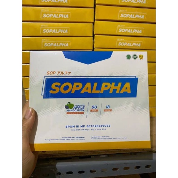 SOPALPHA 1 BOX ISI 18 SACHET SOP ALPHA ORIGINAL BPOM HALAL BIOBOOST ASLI