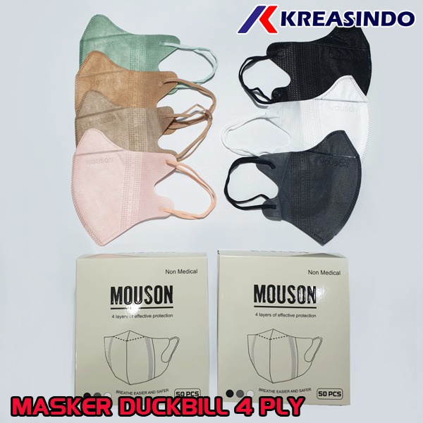 Mouson / Alkindo / CCare Masker Duckbill Dewasa Masker 4ply 4 ply isi 50 50pc