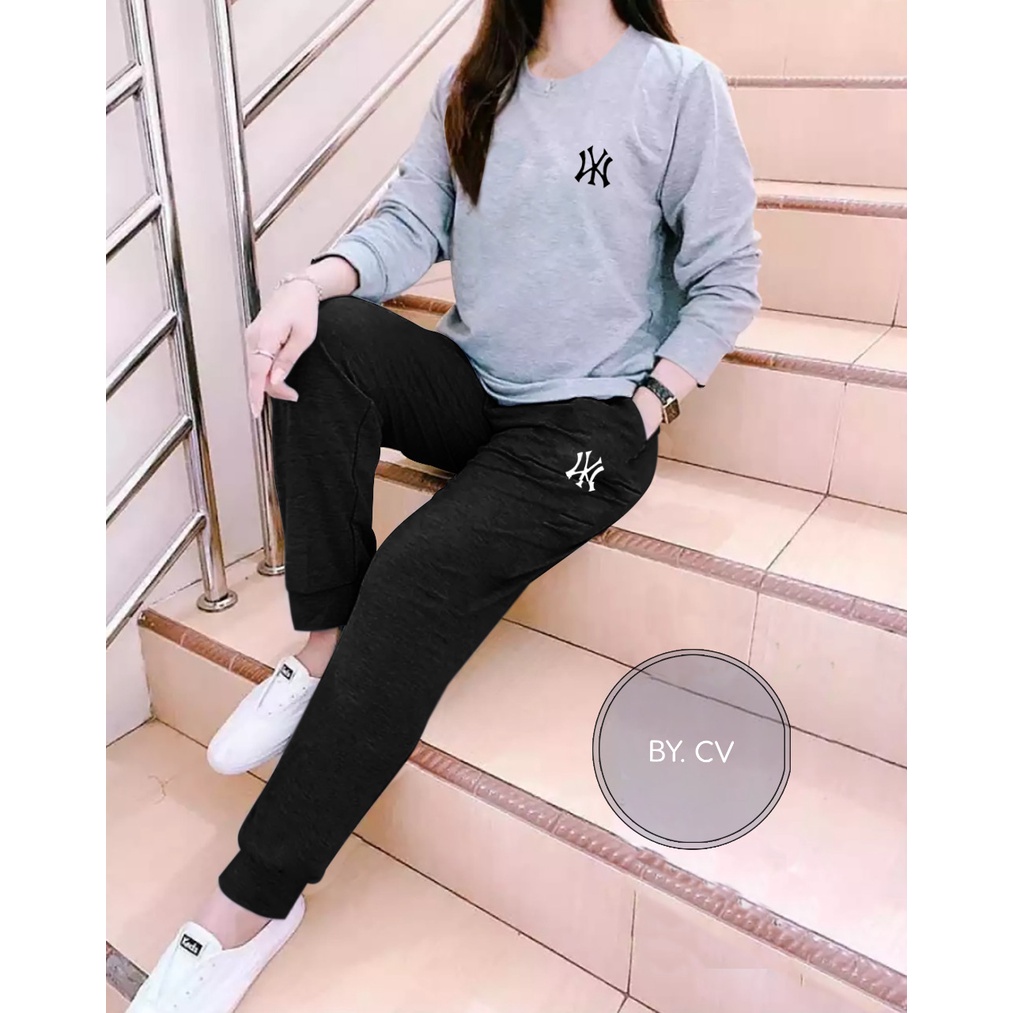 fashion_cools~bisa cod - SETELAN LOGO NY GIRL TERBARU-SETELAN OLAHRAGA WANITA KEREN KEKINIAN DAN TERLARIS