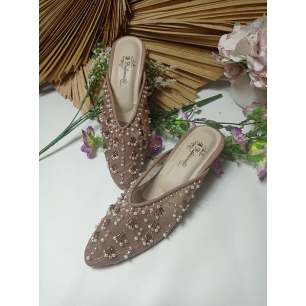 sepatu wedding Marrisa mocca tinggi 3cm tahu