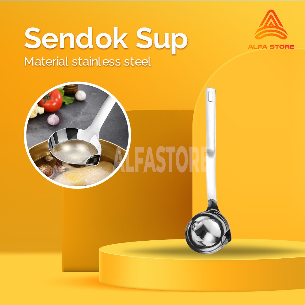 Sendok Sup Centong Kuah Penyaring Irus kuah Stainless Steel