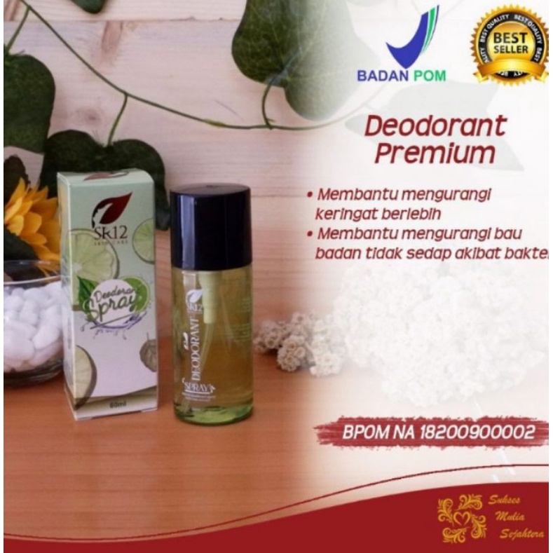 Deodorant Spray SR12 Deospray Herbal Non Alkohol Menghilangkan Bau Badan Bau Helm