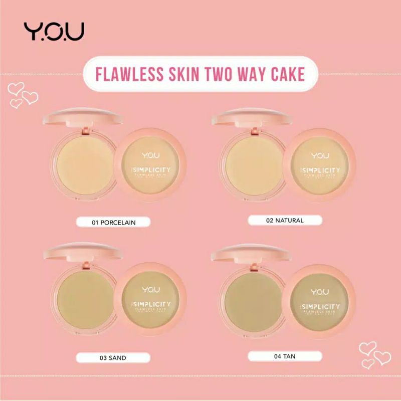 YOU The Simplicity TWO WAY CAKE Flawless Skin / Face Powder / Bedak Two Way Cake