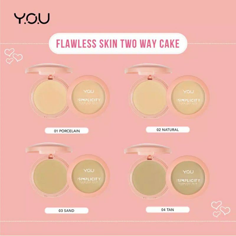 YOU The Simplicity TWO WAY CAKE Flawless Skin / Face Powder / Bedak Two Way Cake