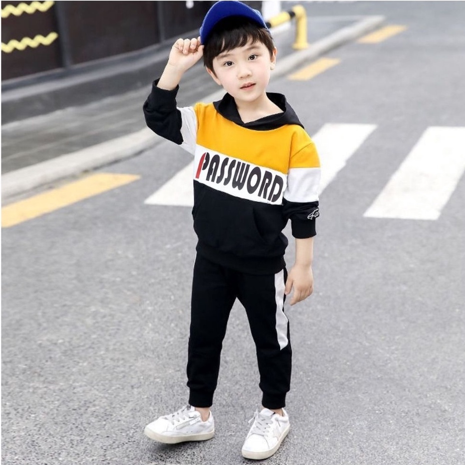 HappyOliver PASSWORD MDSBOY Hoodie Setelan Sweater 1 - 7 Tahun Baju Anak BerKualitas