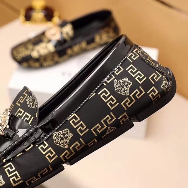 sepatu cowok loafer lv kualitas mirror shoes men pria kulit asli new p1shoes branded hitam