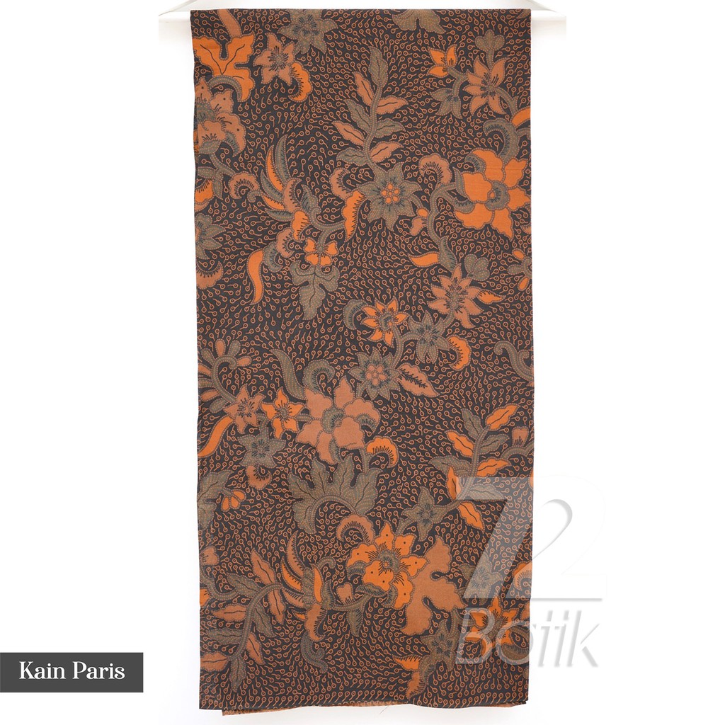 KAIN BATIK PREMIUM Bahan Paris Motif Kembang Warna Hijau Daun Orange Oren Oranye 722297 Cap 72 Jarik Jarit Samping Kebat Panjang Batik Paris Modern Premium Bahan Seragam Batik Pernikahan Kantor Keluarga Murah Kamen Jadi Batik Bali Lembaran