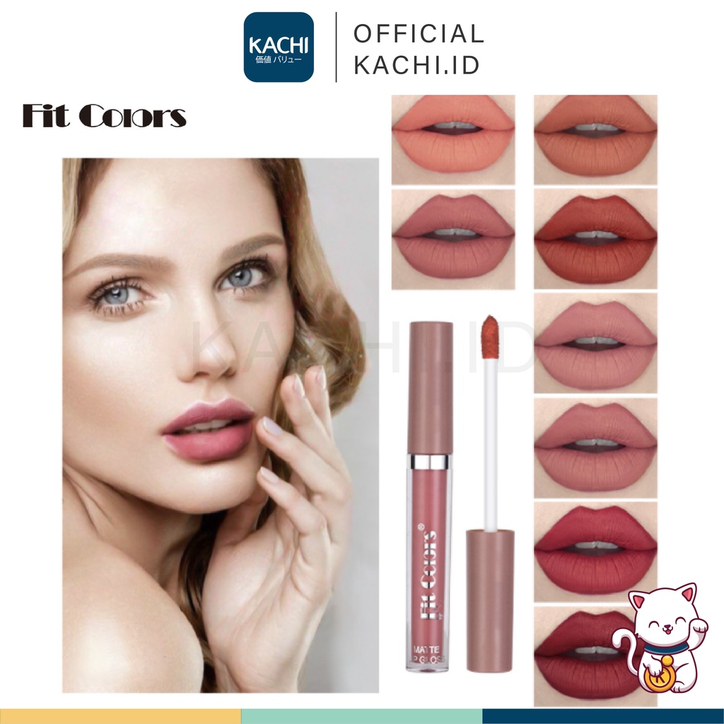 KACHI - FIT COLORS Matte Color Lipstick Lip Glaze Lip Gloss Tahan Lama Lipstik FC009