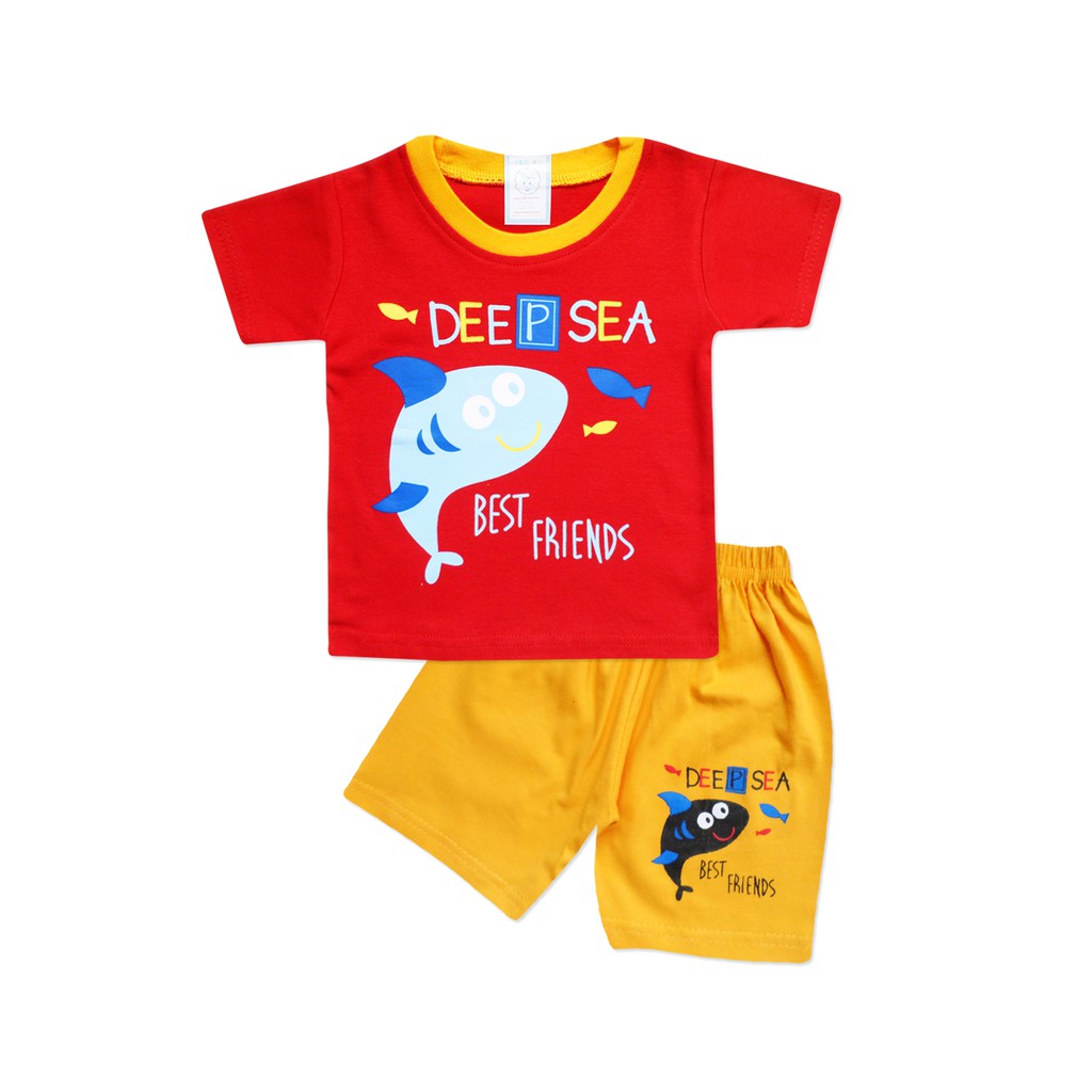 WakaKids Baju Bayi Anak Laki Laki Tangan Pendek Setelan WakaKids Baju Bayi Anak Laki Laki Tangan Pendek Setelan