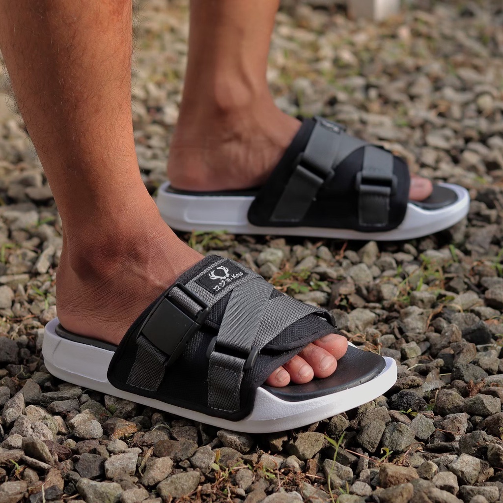 Pandemic Slide Grey - Sandal Slide Pria Casual Selop Sendal Cowok Pria Original