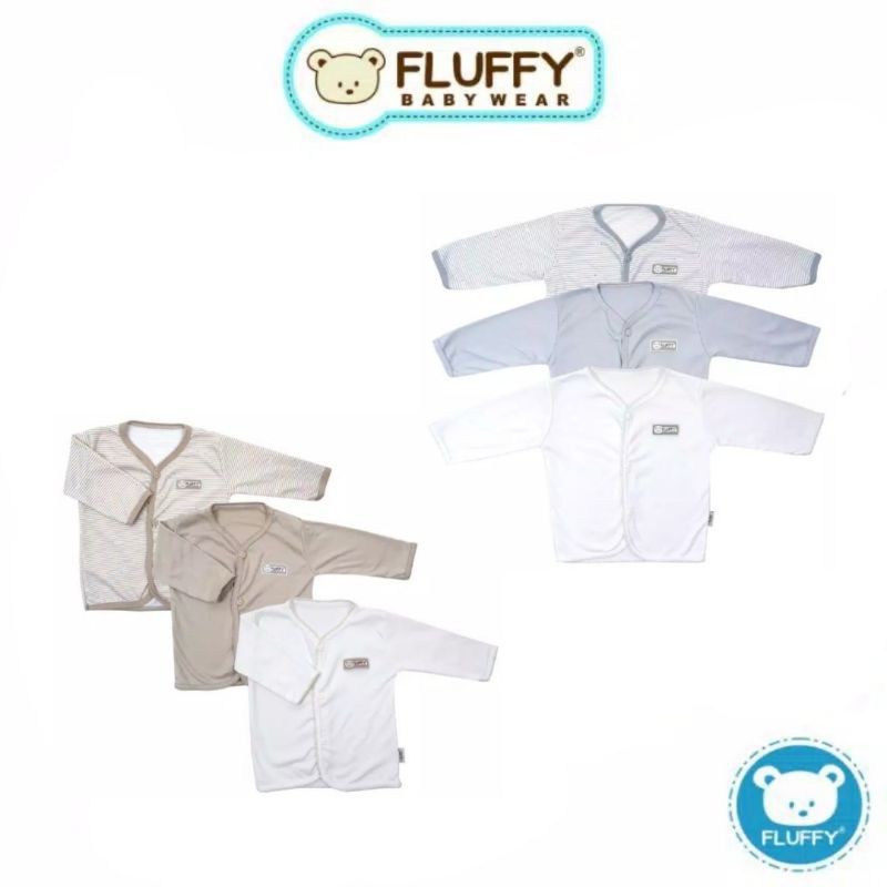 Fluffy Baju Panjang Bayi Kancing Depan S/M/L