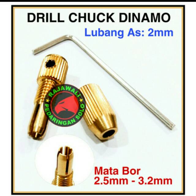 KEPALA MINI BOR DINAMO DRILL CHUCK 2mm