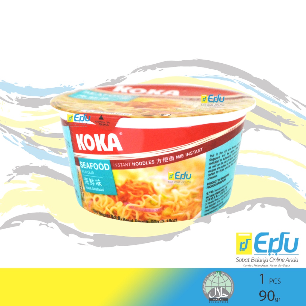 Koka Bowl Seafood Mie Instan Rasa Seafood Khas Singapura Halal Singapore - 90gr