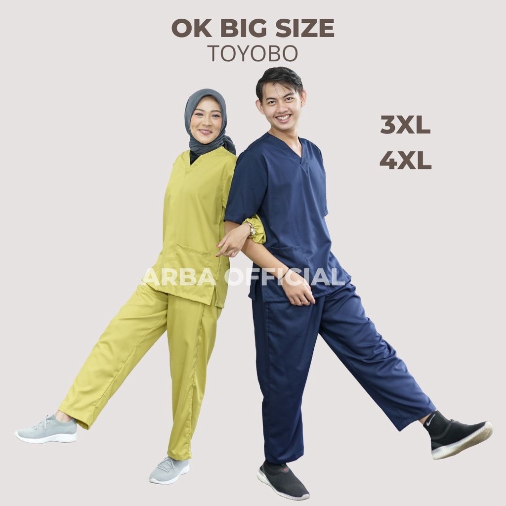 Baju OK OKA Lengan Panjang Dokter Petugas medis Perawat Jaga Toyobo Original BIG SIZE 3XL 4XL