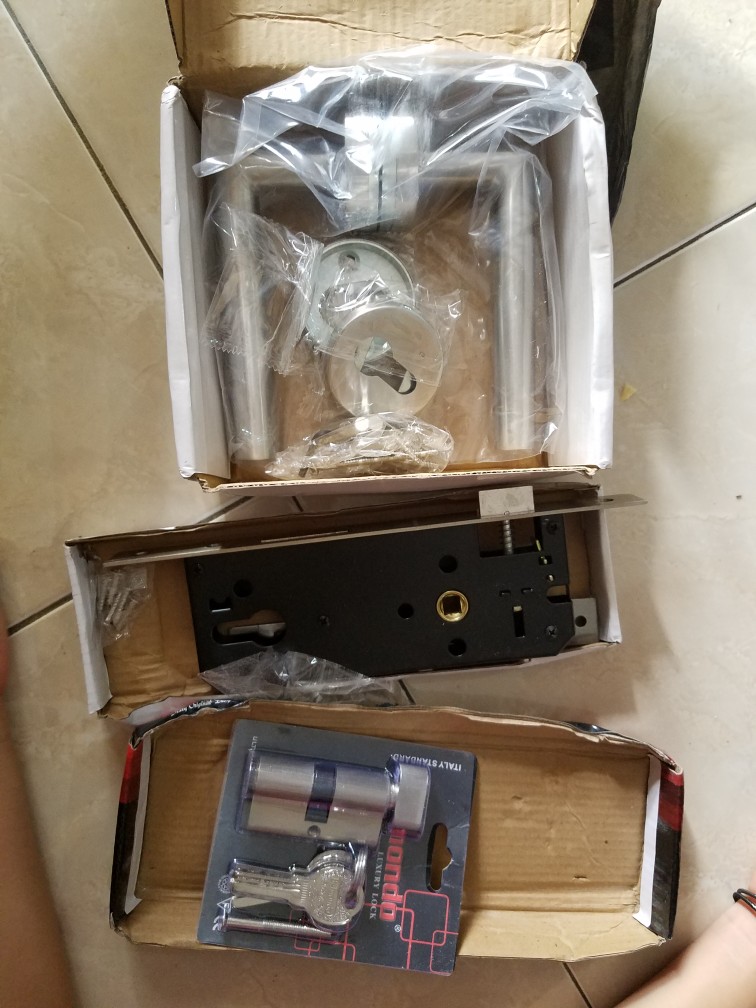 Kunci Pintu Roses Stainless Komplit Body Slinder Knob Putar