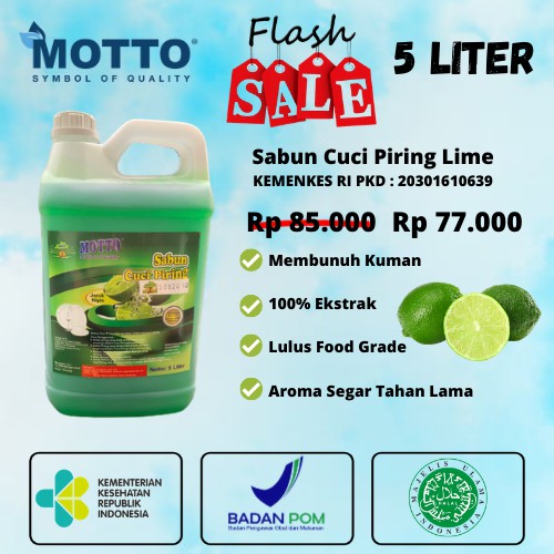 Sabun Cuci Piring / Dishwashing Lime MOTTO 5 Liter