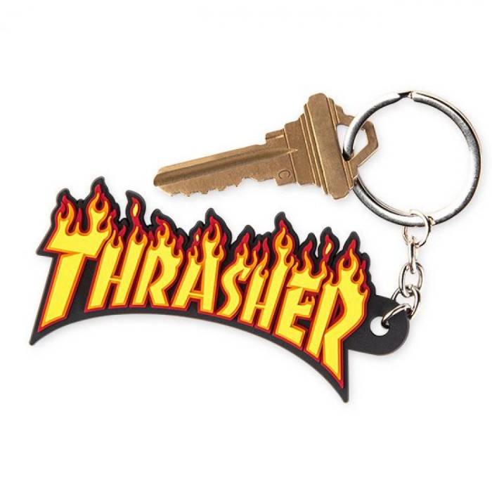 Thrasherr Flame Keychain