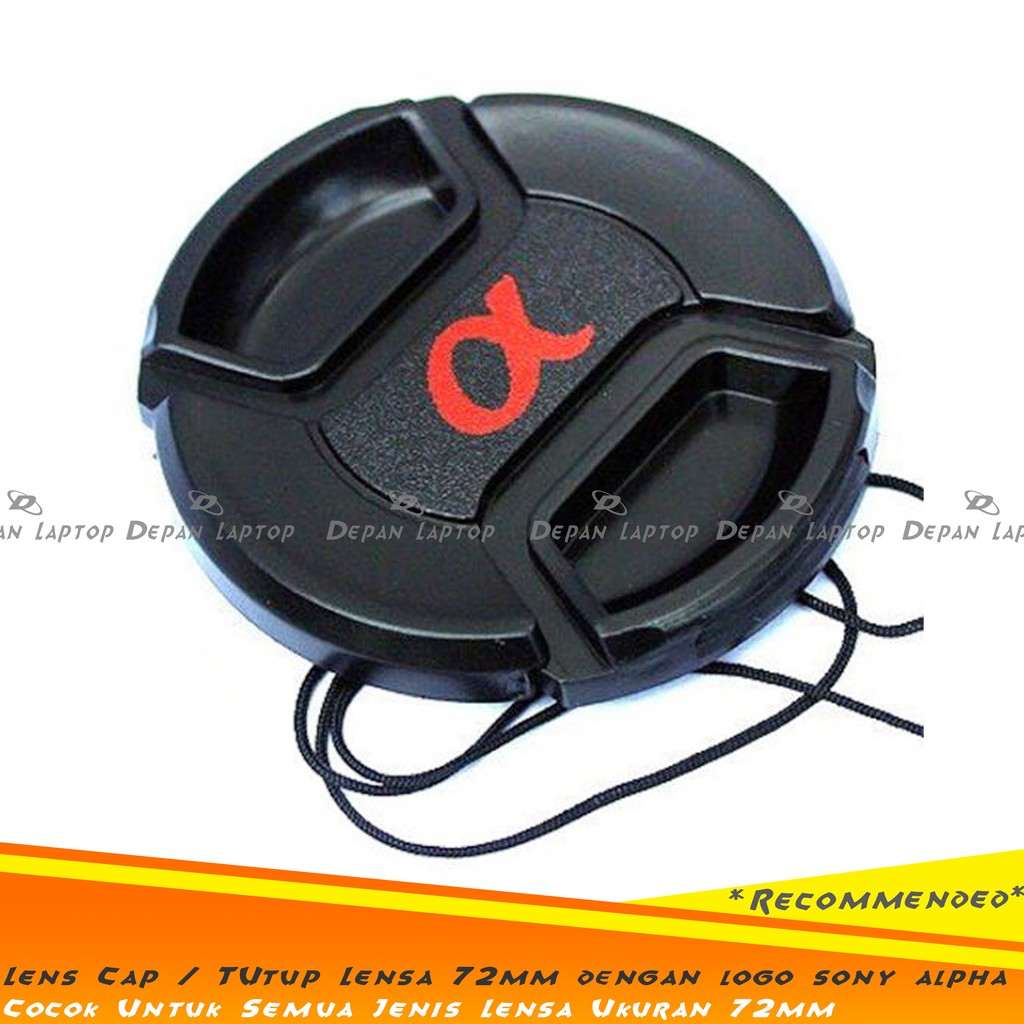 Lens Cap Tutup Lensa Kamera 72mm Dengan Logo Sony Alpha