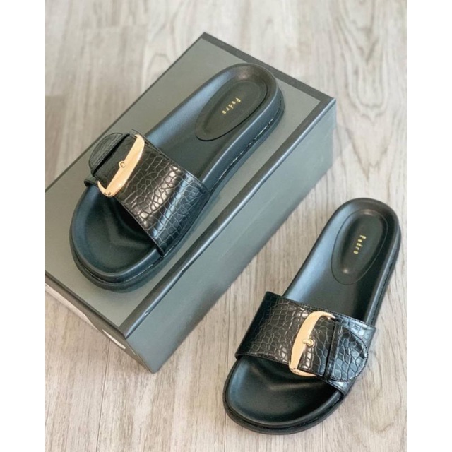 SANDAL SLOP||SANDA  PDRO||SANDAL WANITA||SANDAL SLOP HITAM||SANDAL FLAT-1