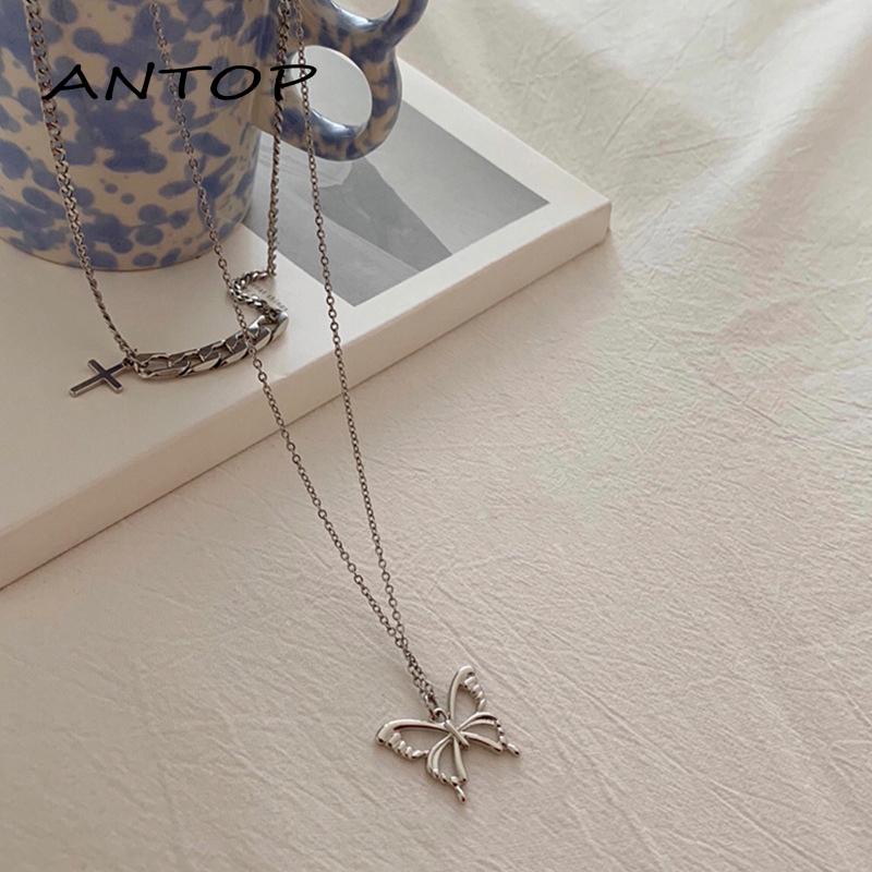 Butterfly Kalung Desain Kupu-Kupu Gaya Hip Hop Untuk Wanita