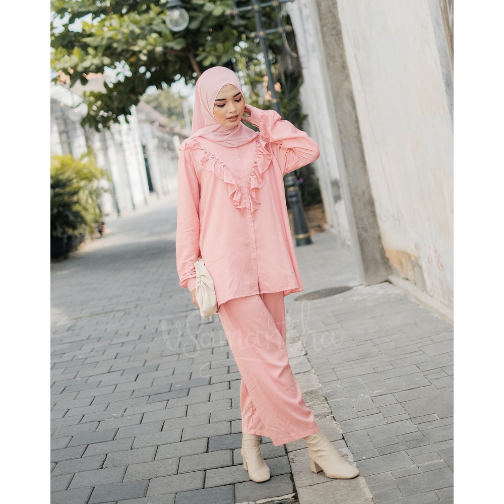 Pajamas / Piyama One Set Kemeja Rayon Nanda