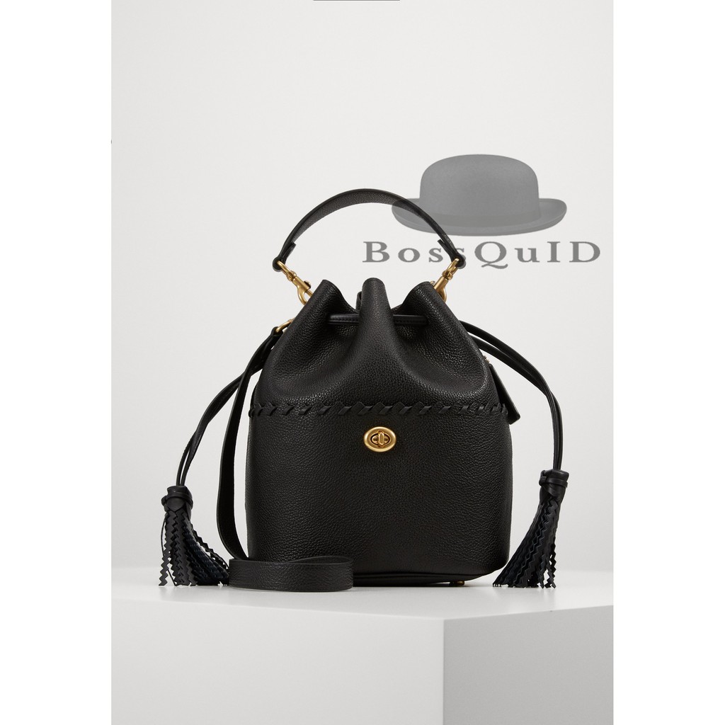 Coach Lora Bucket Bag With Whipstitch Black