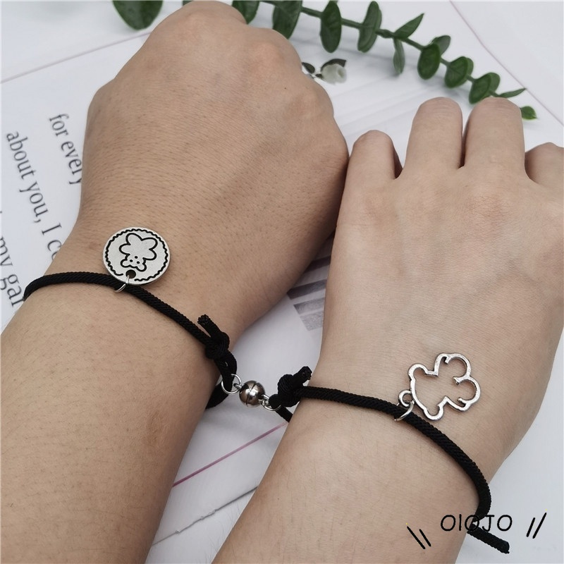 2pcs Gelang Magnet Liontin Beruang Gaya Korea Untuk Pasangan - ol