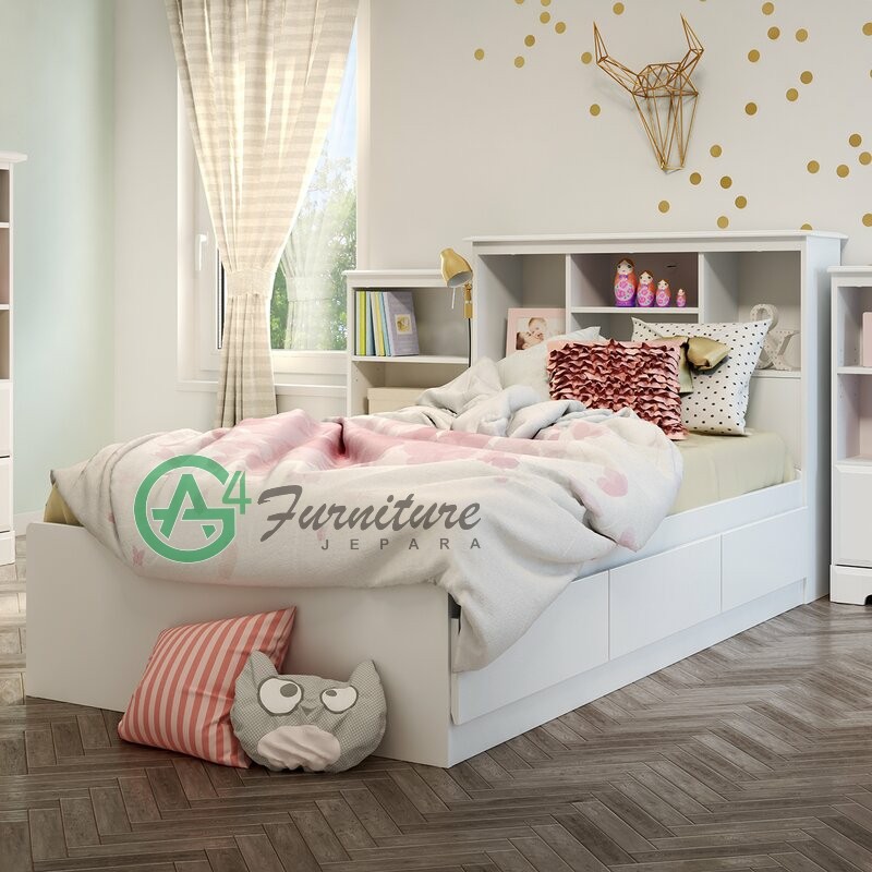 Kasur Anak Sorong Putih Callesto - Kayu Mahoni