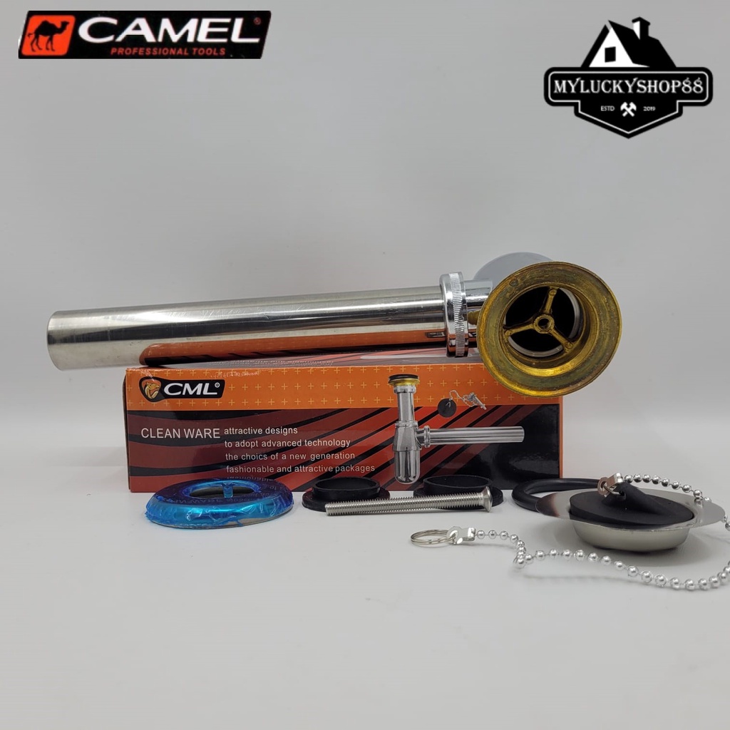 Camel Sifon Besi Set Wastafel Model Botol Avur Saringan Pembuangan