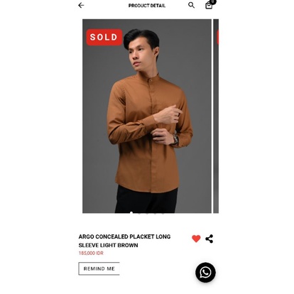 Argo Concealed placket long sleeve light brown