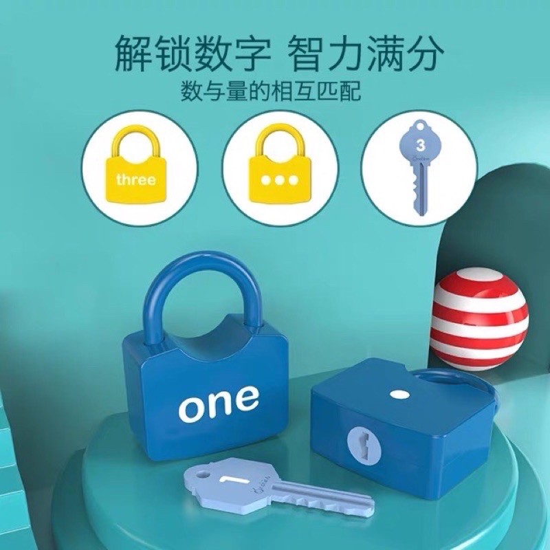 Onshine number learning locks - kunci belajar nomor - mainan motorik anak