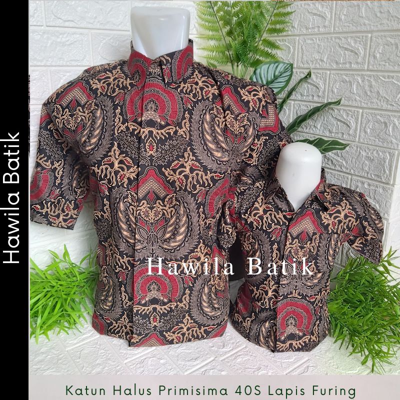 Couple Batik Ayah Anak Katun Primisima Lapis Furing Kode MGB