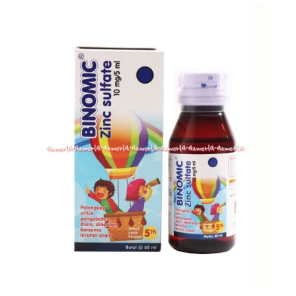 Binomic 60ml Zinc Sulfate Syrup Obat Diare Sirup Anak Binomik Mencret Untuk Anak Anak Kids Obat Diare Sakit Perut Mencret Model Sirup Anak 60 ml Binomik Zing 60 ml