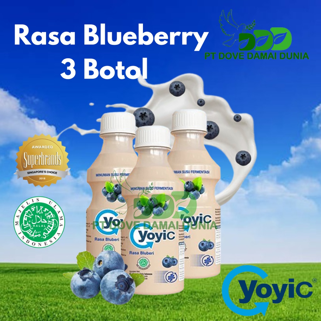 

3 Botol Yoyic Minuman Susu Fermentasi 130mL Blueberry