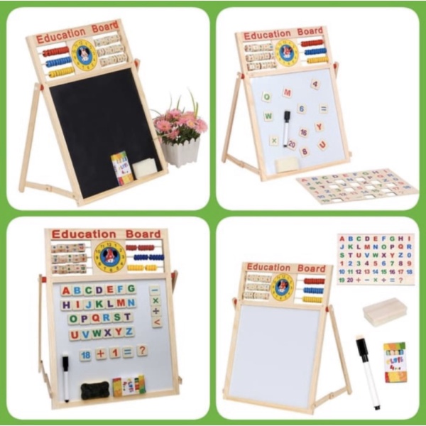 

Papan Tulis Magnet White Black Board 2 Sisi 3in1 Edukasi Anak Pintar Murah