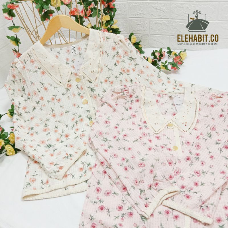 ELEHABIT.CO | RACHEL KOREAN BLOUSE IMPORT KOREA ORIGINAL - KEMEJA SHABBY KOREA IMPORT HQ
