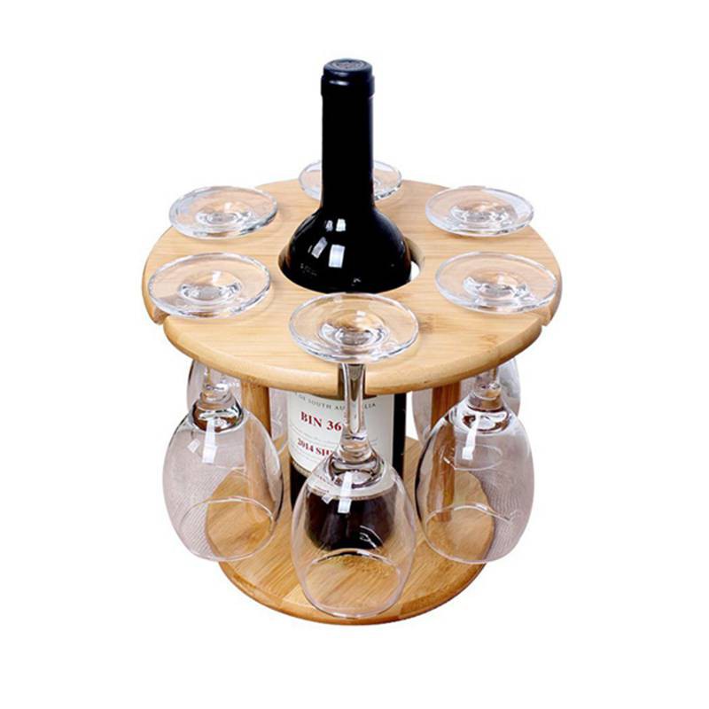 2018 Wine Glass Holder Bamboo Tabletop Wine Glass Drying Racks
