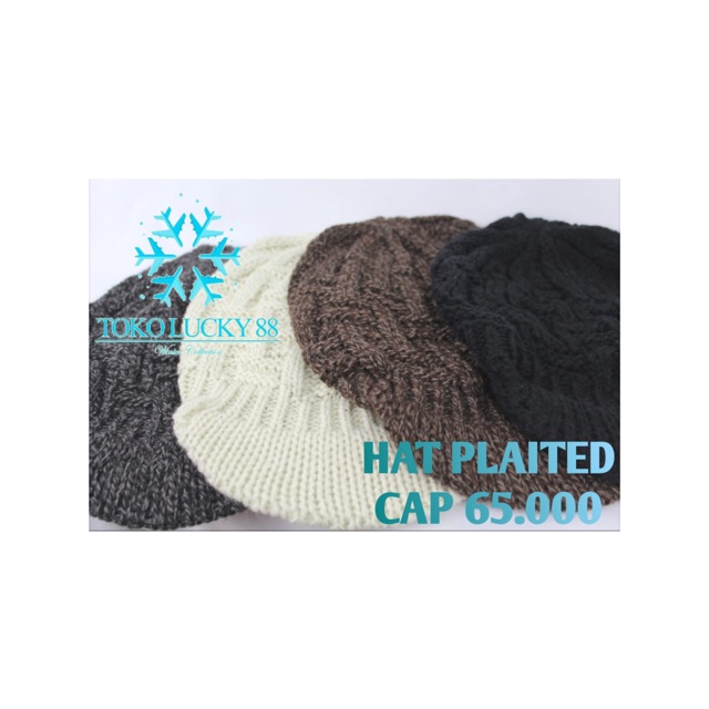 IMPORT Hat Plaited Cap Topi Kupluk Cap Rajut Wool Hat Plaited Cap