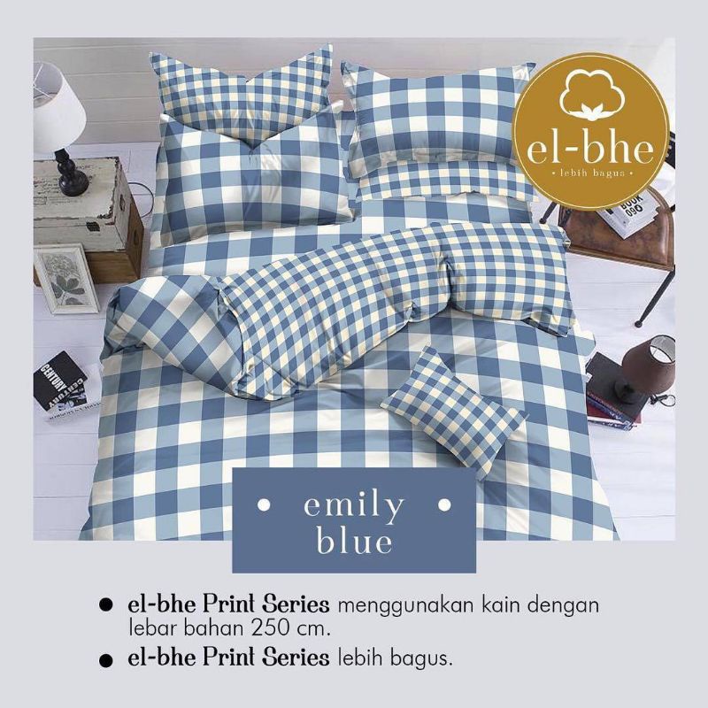 SPREI KOTAK Emily AESTHETIC KATUN KOREA SINGLE 90x200/120x200/160x200/180x200 ( T 20-30 cm )