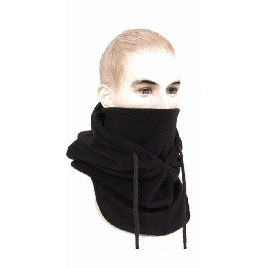 4 in 1 Thermal Fleece Balaclava full face Masker Kupluk Polar Panjang - black