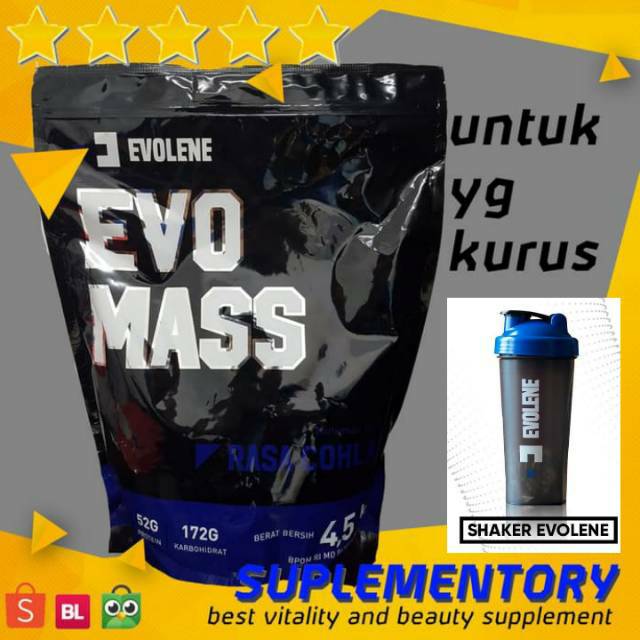 Evolene Evomass Halal Otot Kurus Evo Mass Gainer Suplemen Fitnes 5lbs Shopee Indonesia