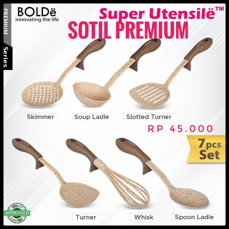BOLDE Premium Sotil Utensile Cook Tahan Panas