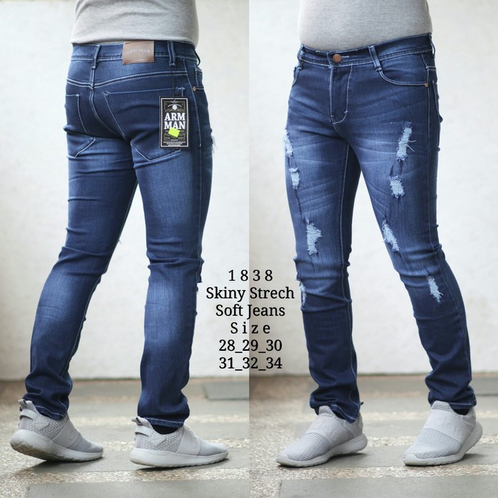 Celana Jeans Levis Hitam 505 Standar Regular | Celana Pria | ZZ587 Denim Ripped Wash Blue-Knee Rip