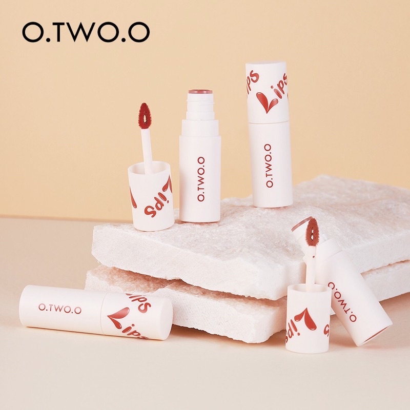 O.TWO.O Lip Cream Matte Lipstick Waterproof Lip Tint Long Lasting Lip &amp; Cheek Mud