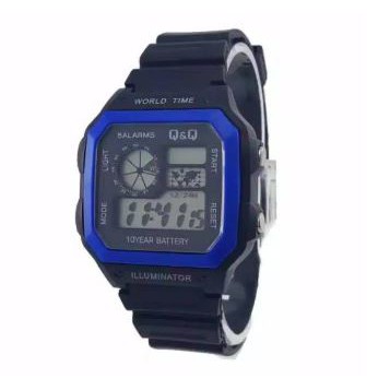 PROMO Jam Tangan Pria/Wanita Sporty Q&amp;Q Kotak Digital Strap Rubber