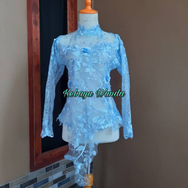 Kebaya Atasan Bunga 3D Tulle Akar Mutiara / Gaun Pengantin / Kebaya Wisuda Modern