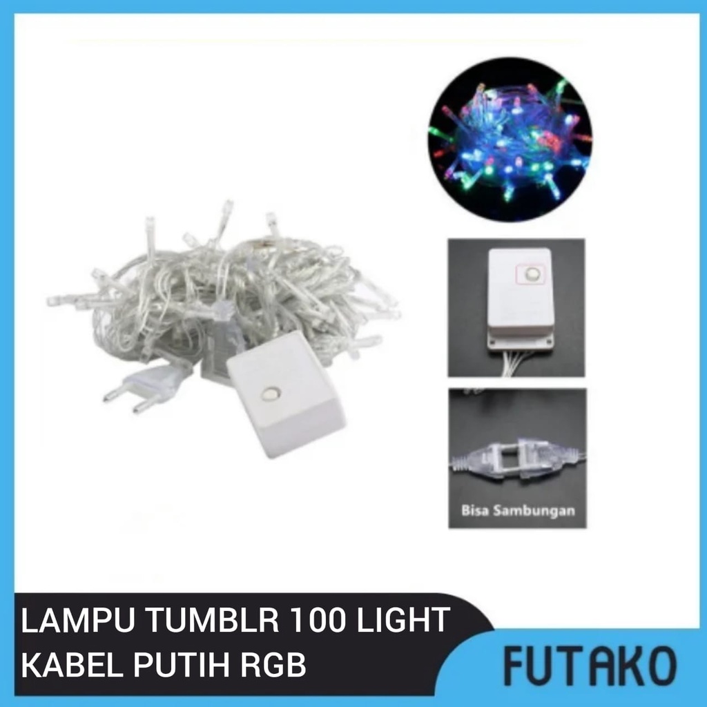 FUTAKO Lampu Tumblr / Natal LED / Dekorasi / Twinkle Light RGB Kabel Putih