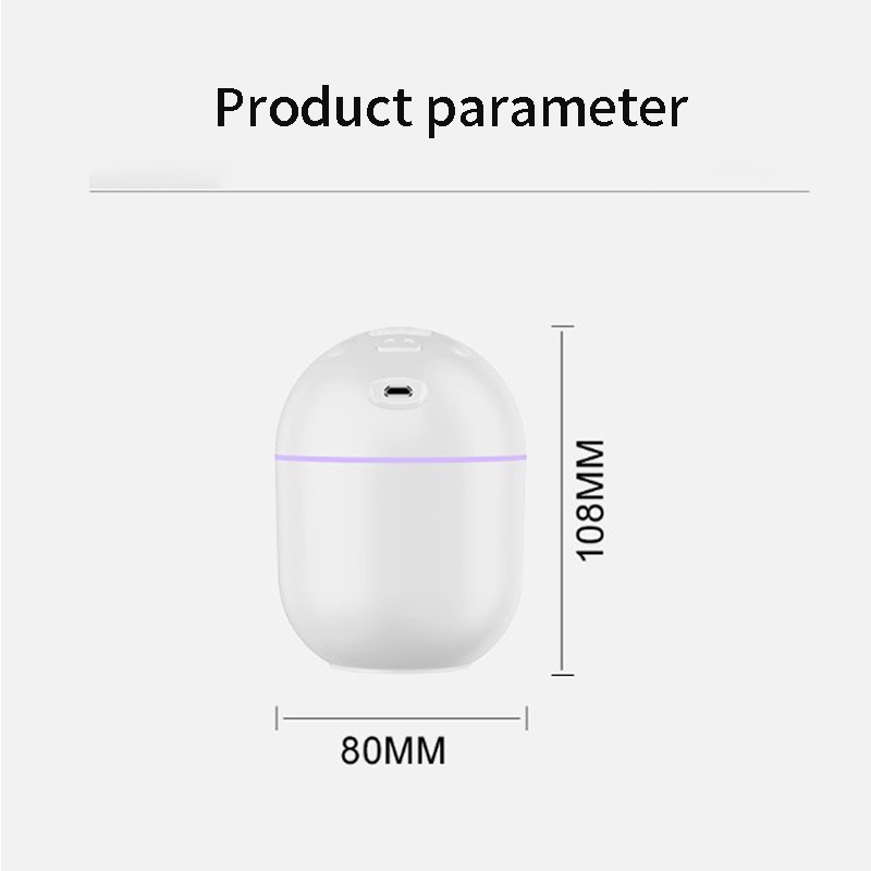 COD❤Air Humidifier Mini Portabel USB Aroma Minyak Esensial Diffuser Mobil Aromaterapi Minyak Humidifier Ultrasonic Cool Mist Fogger Mist Maker 220 Ml (Putih) Aone