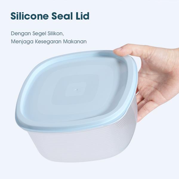 SAMONO SFKB002 1 Set 5pcs Silver Ion Antibacterial Plastic Food Container Fresh Keeping Box