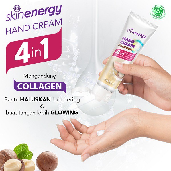 Skin Energy Hand Cream dengan Collagen & Macadamia (50 mL) / Krim Tangan / Hand Lotion